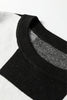 Black Checkered Pattern Loose Drop Shoulder Half Sleeve Sweater