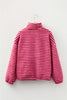 Pink Stripe Quarter Zip Fleece Oversize Sweatshirt