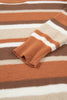 Orange Stripe Dropped Shoulder Loose Pullover Sweater