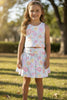 MULTI-PRINTED PASTEL COLOR TOP & SKORT.