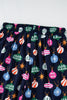 Navy Blue Colorful Christmas Lights Print Shirt and Pants Pajama Set