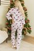 Light Grey Christmas Printed Shirt and Pants Pajama Set