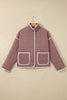 Old Rose Quilted Metal Button Pocket Jacket