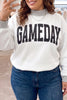 Light Grey GAME DAY/ FOOTBALL Letter Print Reversible Plus Size Sweatshirt