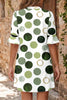 Blue Polka Dot Print Flounced Half Sleeve Casual Vacation Style Mini Dress