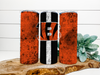 Bengals Striped Grunge Stainless Steel Tumbler