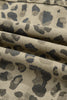 Khaki Retro Leopard Print Seam Detail Button Down Denim Jacket