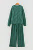 Black MERRY Corded Long Sleeve Top and Pockets Pants Set
