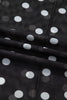 Black Polka Dot Patterned Bodycon Mock Neck Mesh Long Sleeve Top