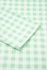 Green Gingham Long Sleeve Loose Top Drawstring Shorts 2pcs Lounge Set