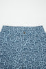 Gray Leopard Frayed Edge Wide Leg High Waist Jeans