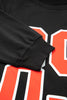 Black Varsity Spirit Striped 89 Graphic Casual Sweatshirt