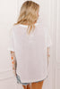 White Faux Two Piece Floral Long Sleeve Patchwork Tee