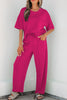 Sky Blue Drop Shoulder Boxy Tee and Barrel Pants Set