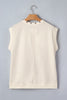 White Horseshoe Embroidered Star Trim V Neck Loose Tank Top