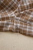 Chestnut Plaid Print Elastic Waist Bow Tie Contrast Detail Jogger Pants