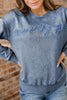 Mineral Red saved by grace Letter Embroidery Mineral Wash Loose Sweatshirt