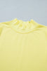 Black Solid Color High Neck Cap Sleeve Loose Top