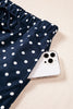 Brown Polka Dot Drawstring Wide Leg Long Sleeve Top Pant Set