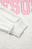 Gray High Neck Polka Dot Slogan Printed Baggy Sweatshirt