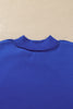 Black Oversize Drop Shoulder Reversible Mock Neck Sweatshirt