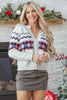 Pink Stripe Geometric Button Up Sweater Cardigan