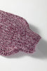 Purple Color Block Patchwork Knotted Back Loose Fit Sweater