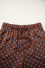 Brown Polka Dot Drawstring Wide Leg Long Sleeve Top Pant Set