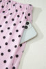 Brown Polka Dot Halter Tank Drawstring Elastic Waist Short Set