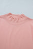 Black Solid Color High Neck Cap Sleeve Loose Top