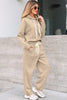 Jet Stream Lace Drawstring Pullover Hoodie and High Waist Pants Corduroy Suit