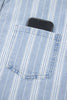 Sky Blue Stripe Boyfriend Chest Pocket Classic Denim Shacket