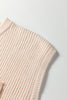 Jet Stream Solid Color Mixed Knits Patch Pocket Short Sleeve Sweater