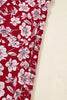 Purple Plus Floral Balloon Sleeve V Neck Relaxed Dress