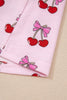 Sky Blue Bow Print Short Pajama Set
