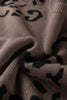 Beige Asymmetric Leopard Print Detail Drop Shoulder Sweater