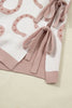 Beige Horse Shoe Western Print Tied Side Cap Sleeve Knitted T Shirt