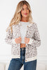 Orange Leopard Drop Shoulder Chunky Knitted Cardigan Sweater