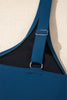 Rose Red Color Block Patchwork Bow Knot Detail Sleeveless Swim Dress