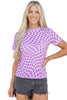 Khaki Checkered Print Mock Neck Mesh T Shirt