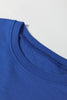 Sky Blue Varsity Stripe Detail Drop Shoulder Pullover Mini Skirt Set