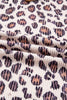 Parchment Leopard Colorblock Patchwork Twist Ribbed Plus Size V Neck Baggy Pullover