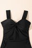 Black Cut out Twist Bowknot Backless One Piece Swimsuit