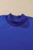 Black Oversize Drop Shoulder Reversible Mock Neck Sweatshirt
