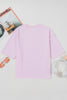 Light Pink Flag Bow Graphic Crewneck Tee