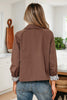 Dark Brown Collared Buttoned Leopard Liner Patchwork Chic Jacket