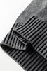 Black Mineral Wash V Neck Knit Exposed Seam Drop Shoulder Loose Sweater