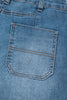 Sail Blue Exposed Stitching Straight Jeans