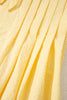Yellow Cream Bow Tie Notched Neck Pleated Tank Top