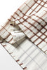 White Plaid Print Frilled Puffy Half Sleeve Blouse